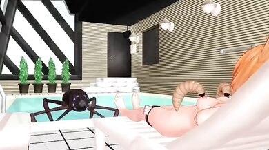 The young cat girl is ravaged by a monstrous insect, leaving her pussy dripping with sweet nectar