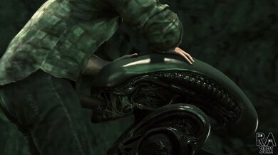 Biomechanical Monster Anal, Dildoing and Cumming