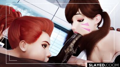 Overwatchs Double Tap: DVa and Brigitte Team Up for a Sensual Doomfist Slaying [4K]