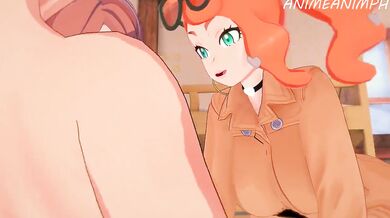 Pokemon Trainer Sonya, Professor Aurea Juniper and Her Thick Secretarial Assistant