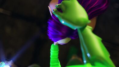 Curvy Elven Seductress Pleasures a Bizarre Alien Creature