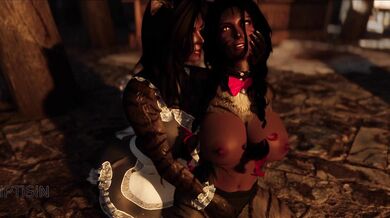 Twisted Desires: Two Dark Catgirl Maids Eating Each Others Pussies