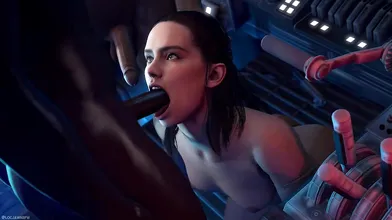 Rey and Finn engage in some hot lovemaking as they are being ambushed by LocJaw and his army of tentacle monsters