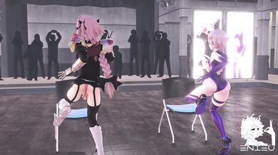 Watch Astolfo and Mashs steamy public sex dance in the movie Anaconda [MMD]
