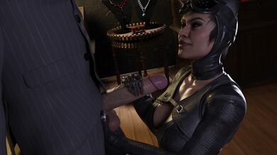 Watch as Catwoman seductively plays with security guards while pulling off a heist at a high-end jewelry store