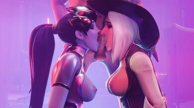 Watch Ashe and Widowmaker perform lip service while saving each other from certain doom in this hentai porn video