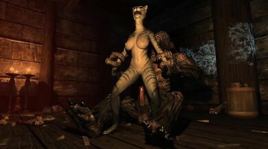 This is the story of a troll who gets pleasure from using a khajiit for his own release