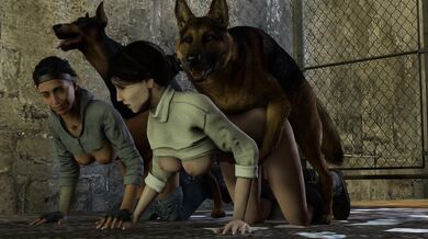 The MILF next door with her dogs, a very hot scene