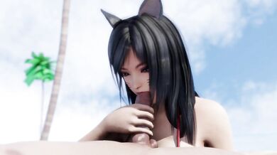 Watch as Ahri gives a scorching hot blowjob in this amazing Hentai porn video!