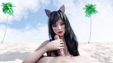 Watch as Ahri gives a scorching hot blowjob in this amazing Hentai porn video!