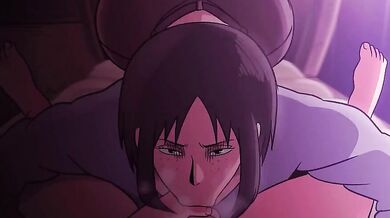In this adult movie, Ymir gets her face covered in spunk during a blowjob scene with explosive sounds of orgasmic pleasure