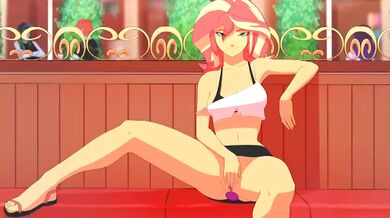 Babysitter Sunset Shimmer Gives a Private Lap Dance Show for Her Naughty Baby Daddy