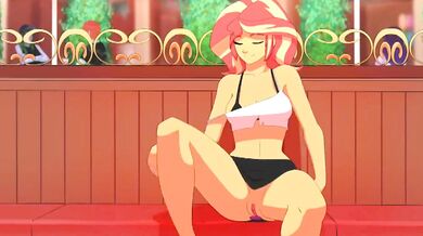 Babysitter Sunset Shimmer Gives a Private Lap Dance Show for Her Naughty Baby Daddy