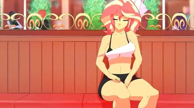 Babysitter Sunset Shimmer Gives a Private Lap Dance Show for Her Naughty Baby Daddy