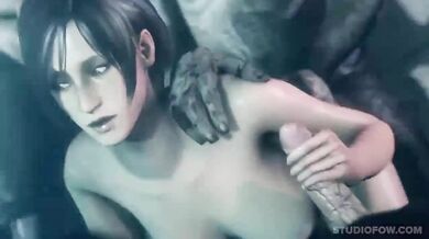 Indulge in an erotic encounter with the undead as Ada Wong succumbs to a group of ravaging zombies in this salacious Studiofow production