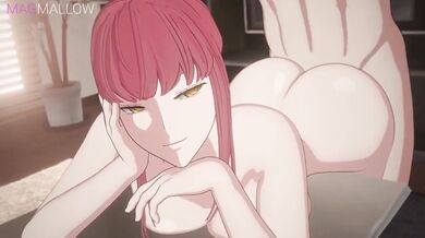 Makima, the chainsaw-wielding man, is back in another porn adventure with Magmallow