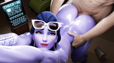 My wife is always teasing me about my small penis, but when I put on the Widowmaker mask and take off my clothes, she cant resist my big dick