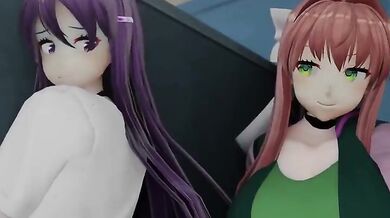 Monika and Yuri, two sexy girls meet up for a steamy lesbian encounter