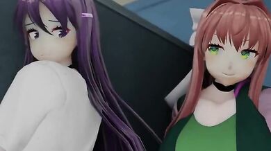 Monika and Yuri, two sexy girls meet up for a steamy lesbian encounter
