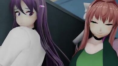 Monika and Yuri, two sexy girls meet up for a steamy lesbian encounter