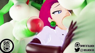 A hot futa Gardevoir and Jessie from Pokemon get intimate in a SMoClock