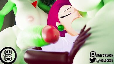 A hot futa Gardevoir and Jessie from Pokemon get intimate in a SMoClock
