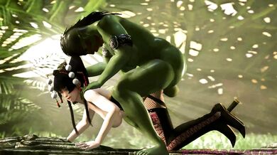 The god of love, Kamadeva, wields his bow and arrow in a SFM fantasy world of Orcs