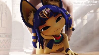 [Ankha is bored and horny, so she decides to call her friend @Dopyteskat]
