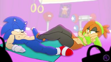 Watch the sexiest foot job in Sonic Hedgehog love porn ever!