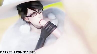 Bayonetta sucks dick, Kaisto style in this glamorous hentai porn video!