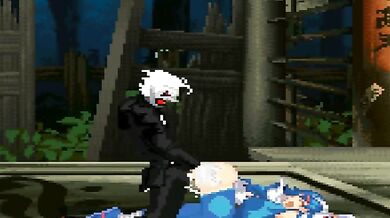 The MUGEN game character Iroha gets down and dirty in a doggy style threesome with ABAO, the Japanese manga character!