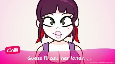 Watch the hot Peachy pops her perfect 34 boobs while shopping for sex toys in this hentai porn video