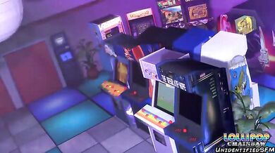 The hot adult film star Juliet Starling takes a ride on a pinball machine fucking an unidentified male stud in this smutty sfm scene