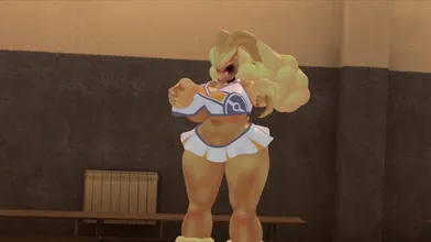 The sexy cheerleader invites you to join her team!
