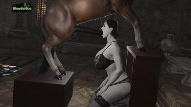 'The Mating of Lady Dimitrescu with a Stallion'