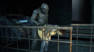 'Alyx stands while being fucked by a Combine Soldier, with the help of her trusty masturbation tube [Mrtucket]'