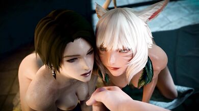 "The Mischievous Elf and the Cyborg Goddess: A Sexual Adventure in a Fantasy World."