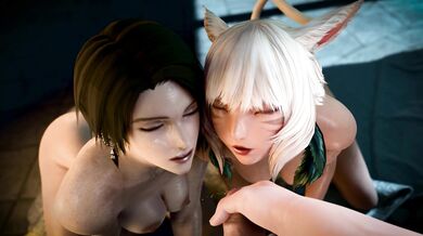 "The Mischievous Elf and the Cyborg Goddess: A Sexual Adventure in a Fantasy World."