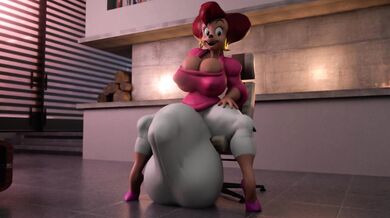 Watch as she struggles to keep her tight pants from bursting at the seams!