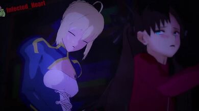 Futa Saber Bends Over Rin Infected Heart Magical Mystic VA Voice.