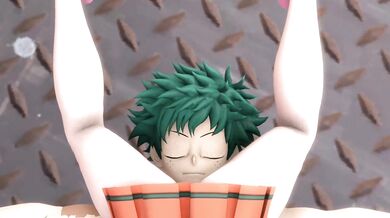 'Sneaky Ochaco takes advantage of sleeping Midoriya to suck his dick'