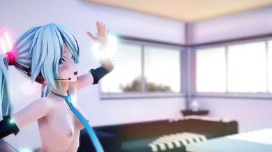 Hatsune Miku sings a sexy rendition of Hello, how are you? while Kuro@vov plays the guitar in this steamy hentai video
