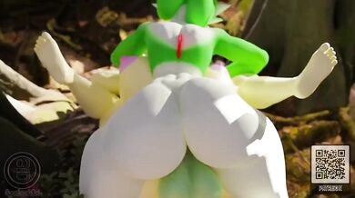 My Gardevoir seductively teases Fluttershy as they engage in a passionate crossover