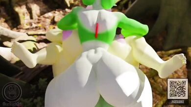 My Gardevoir seductively teases Fluttershy as they engage in a passionate crossover