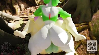 My Gardevoir seductively teases Fluttershy as they engage in a passionate crossover