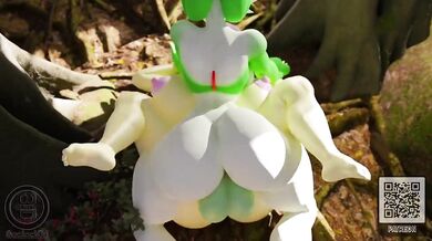 My Gardevoir seductively teases Fluttershy as they engage in a passionate crossover