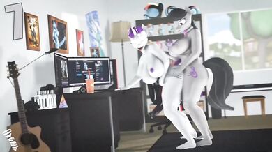 Watch Applejack getting busy in the barn with her fun toys!