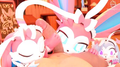 The Three Sylveons Hot Cafe! >W< - Merengue Z