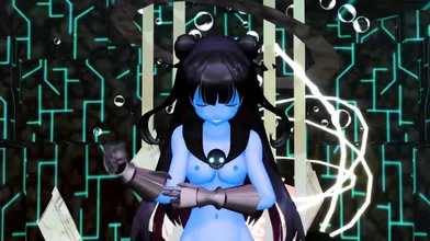 The Light Cruiser Demon: Naked and Dancing in Kancolle, a Hentai MONSTER GIRL MMD 3D Animation with Blue Skin