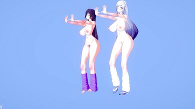 Sweat, muscles and lust in the gym with Kuro and Anne!